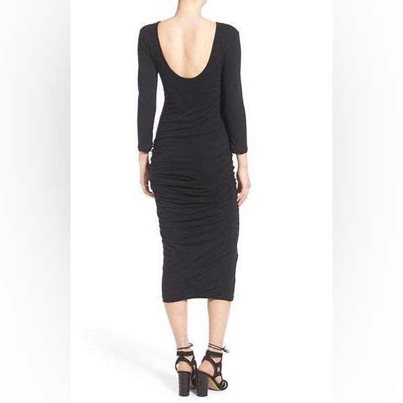 NWT JAMES PERSE Fitted Low Back Velvet Dress in Black XS - Picture 2 of 13
